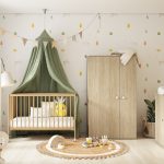 Colección de muebles infantiles cuna espacioso armario